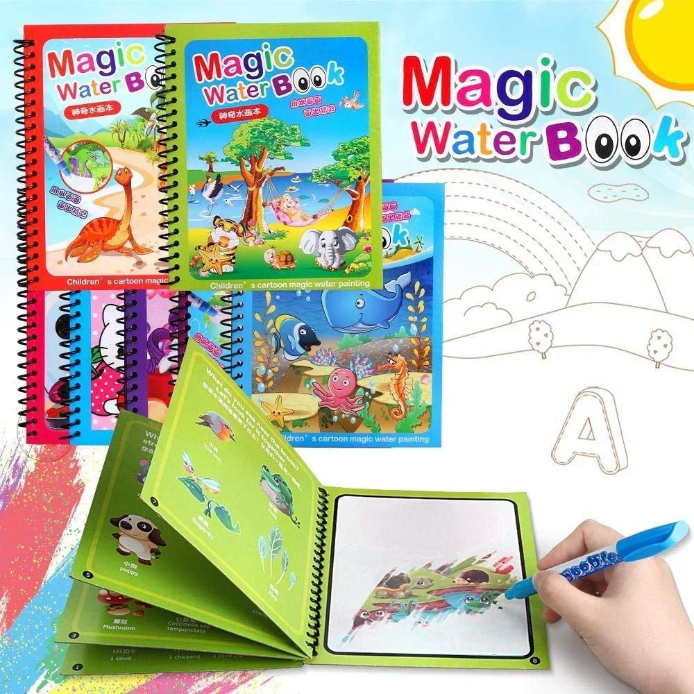 8 Pages Invisible Ink Magic Water Book With Pen (random Design )